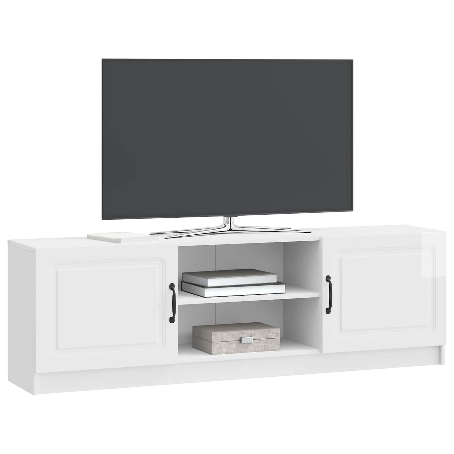 TV-skåp Vit högglans 150 x 31 x 47 cm Konstruerat trä