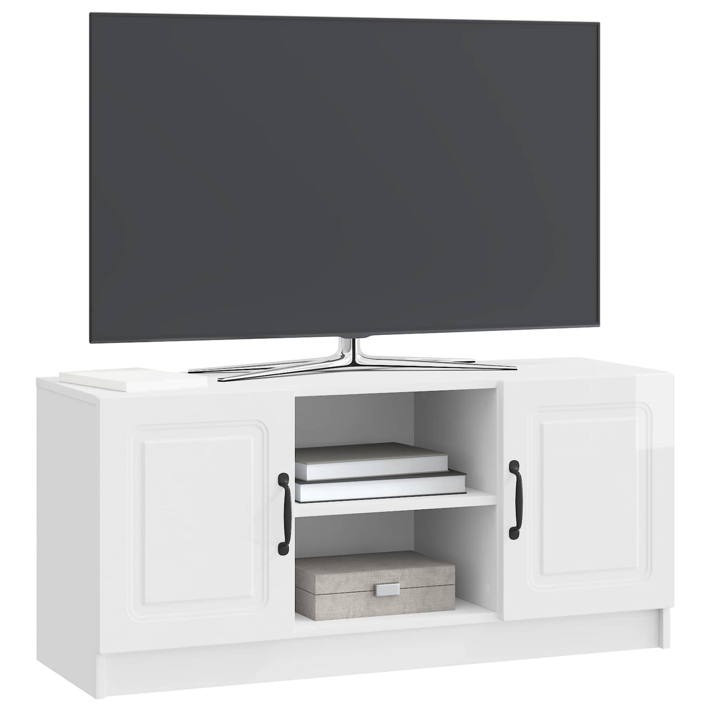TV-skåp Vit högglans 102 x 34,5 x 47 cm Konstruerat trä