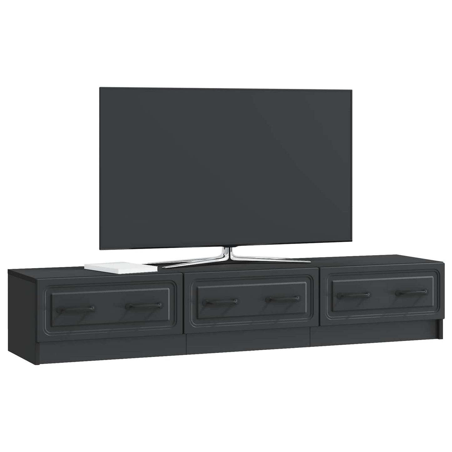 TV-skåp med låda Svart 147 x 34,5 x 27 cm Konstruerat trä