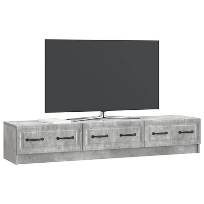 TV-skåp med låda Betonggrå 147 x 34,5 x 27 cm Konstruerat trä