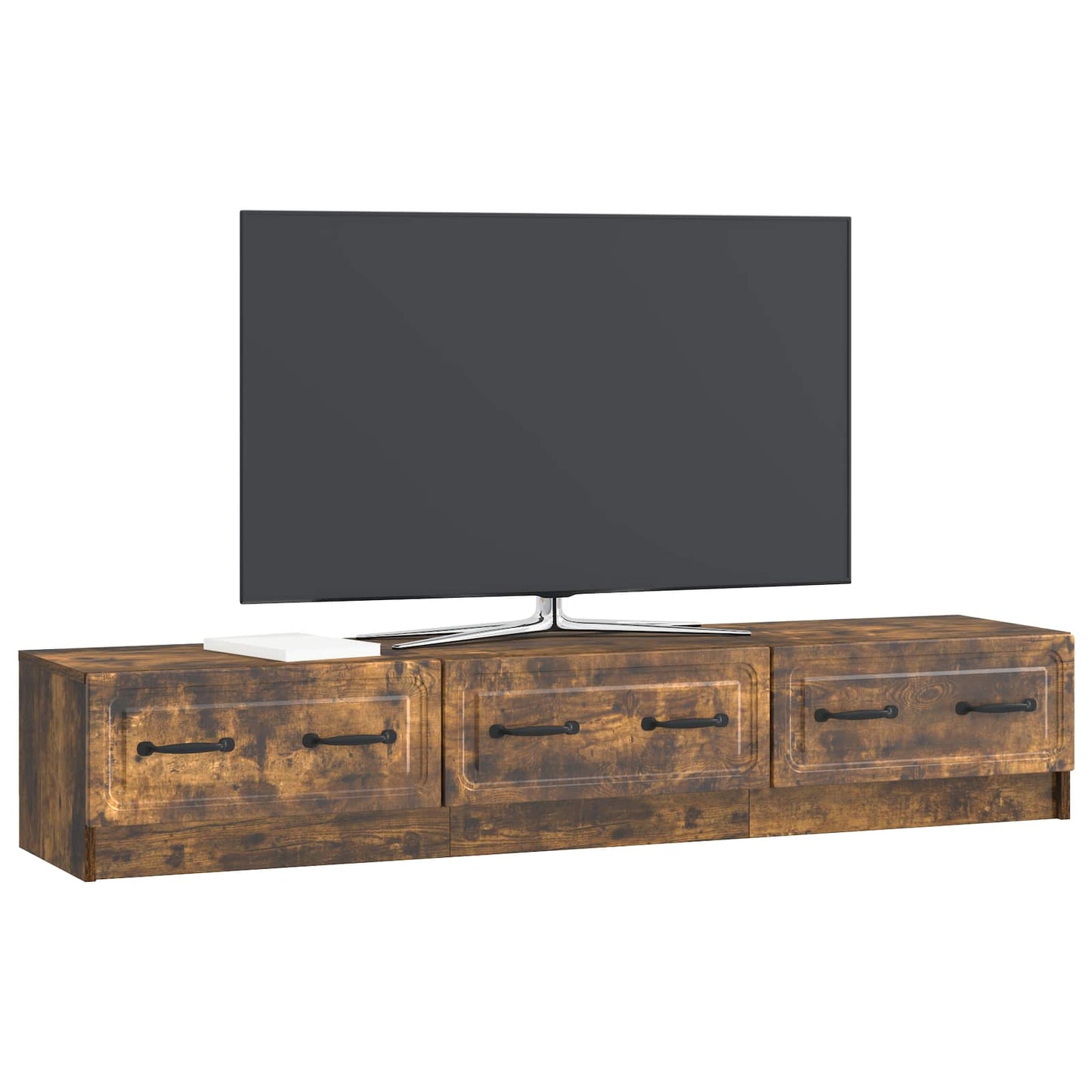 TV-skåp med låda Rökt ek 147 x 34,5 x 27 cm Konstruerat trä