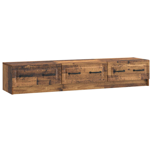 TV-skåp med låda Gammalt trä 147 x 34,5 x 27 cm Konstruerat trä