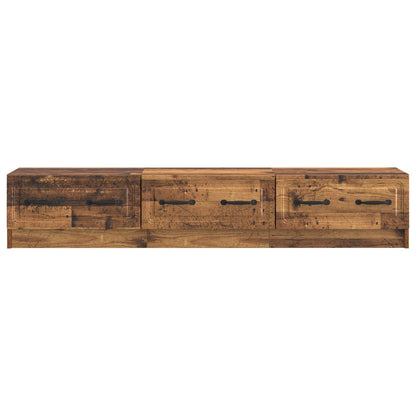 TV-skåp med låda Gammalt trä 147 x 34,5 x 27 cm Konstruerat trä