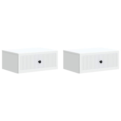 Nattduksbord 2 pcs Vit 49 x 34,5 x 20 cm Konstruerat trä
