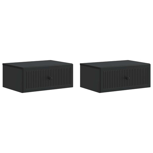 Nattduksbord 2 pcs Svart 49 x 34,5 x 20 cm Konstruerat trä
