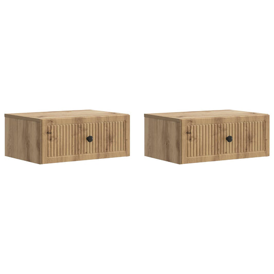 Nattduksbord 2 pcs Artisan-ek 49 x 34,5 x 20 cm Konstruerat trä