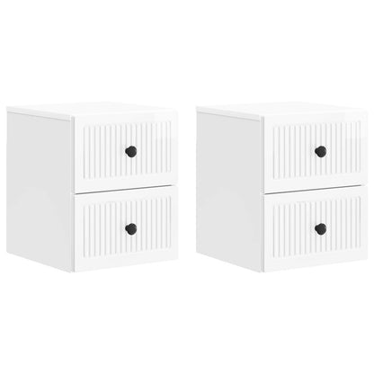 Väggmonterat Sängbord 2 pcs Vit högglans 33 x 34,5 x 40 cm