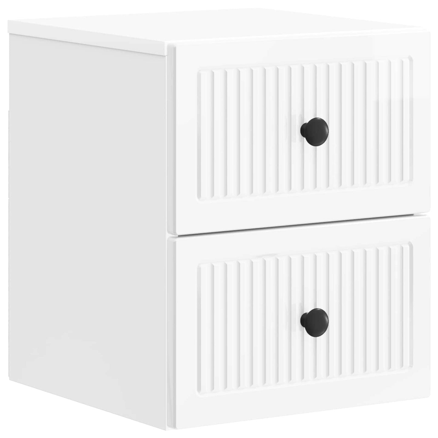 Väggmonterat Sängbord 2 pcs Vit högglans 33 x 34,5 x 40 cm