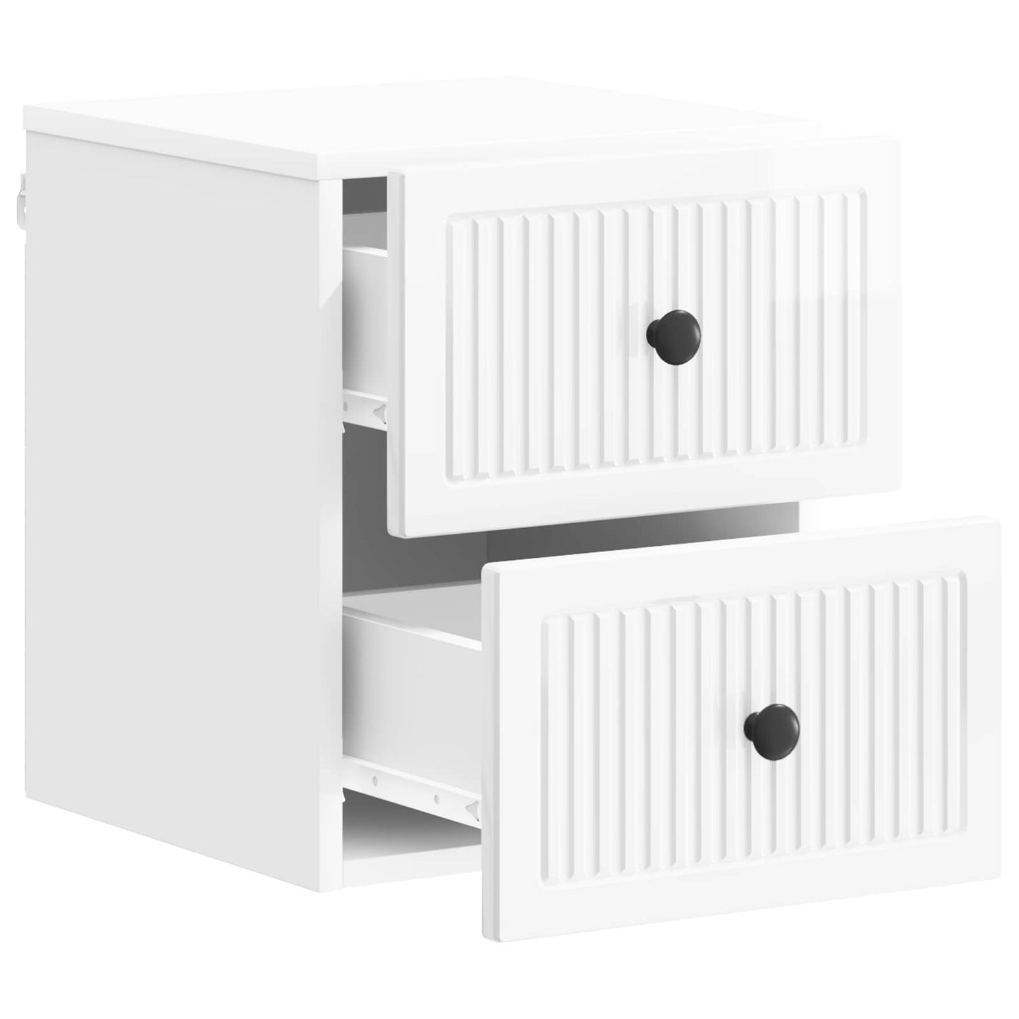 Väggmonterat Sängbord 2 pcs Vit högglans 33 x 34,5 x 40 cm