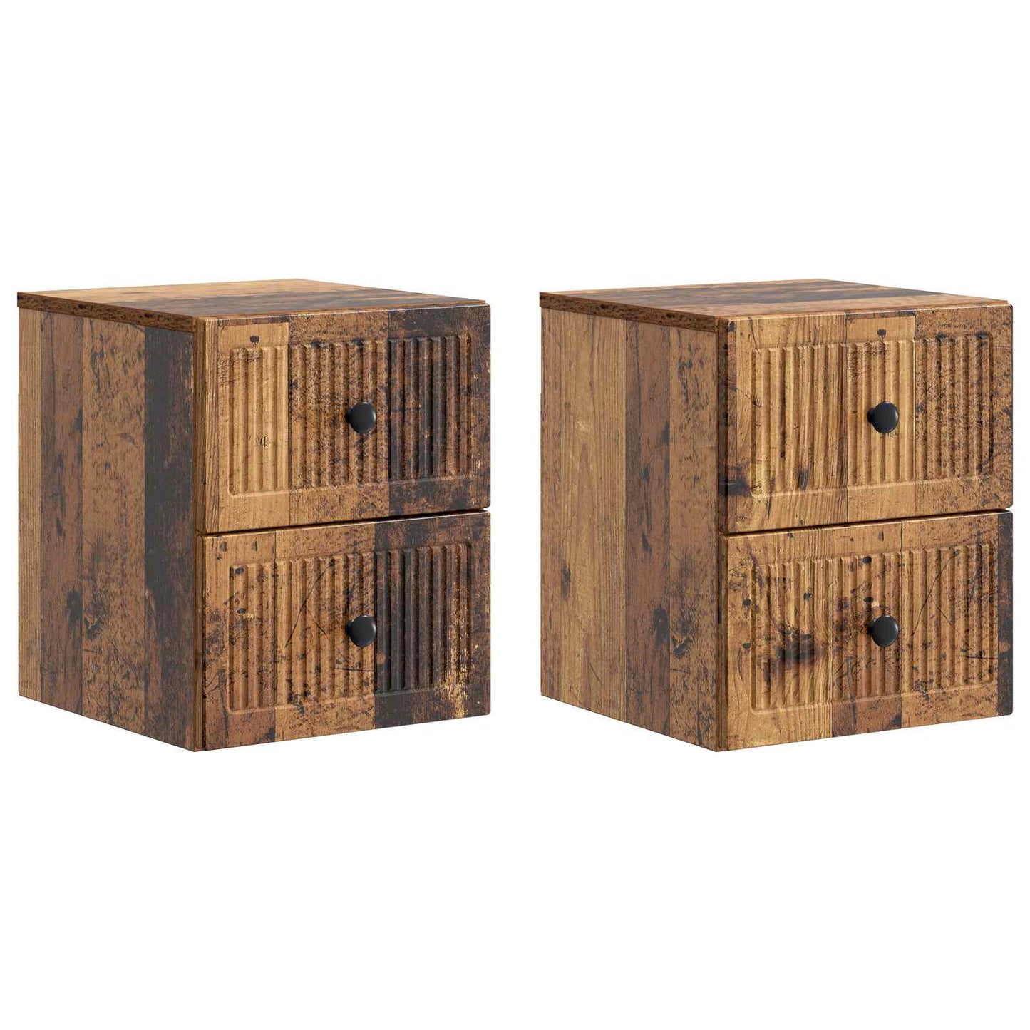 Väggmonterat Sängbord 2 pcs Gammalt trä 33 x 34,5 x 40 cm