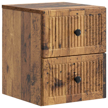 Väggmonterat Sängbord 2 pcs Gammalt trä 33 x 34,5 x 40 cm