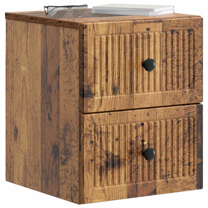 Väggmonterat Sängbord 2 pcs Gammalt trä 33 x 34,5 x 40 cm