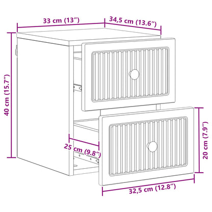 Väggmonterat Sängbord 2 pcs Gammalt trä 33 x 34,5 x 40 cm