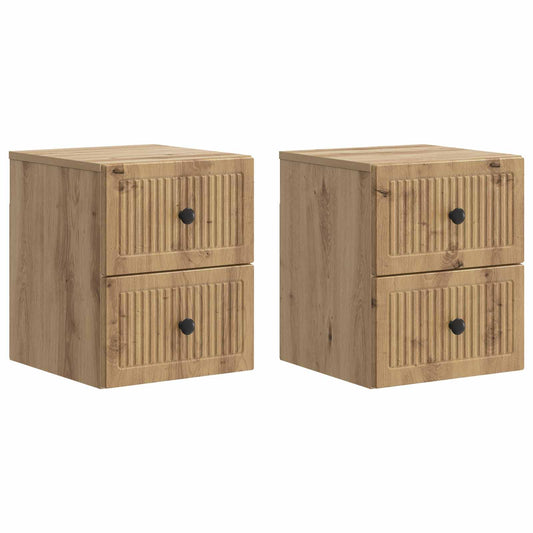Väggmonterat Sängbord 2 pcs Artisan-ek 33 x 34,5 x 40 cm