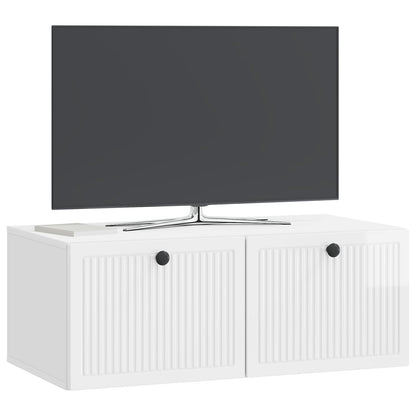 Väggmonterad TV-bänk Vit högglans 78,5 x 41 x 30 cm