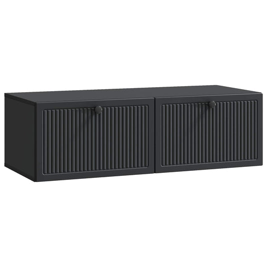 Väggmonterad TV-bänk Svart 98 x 41 x 30 cm Konstruerat trä