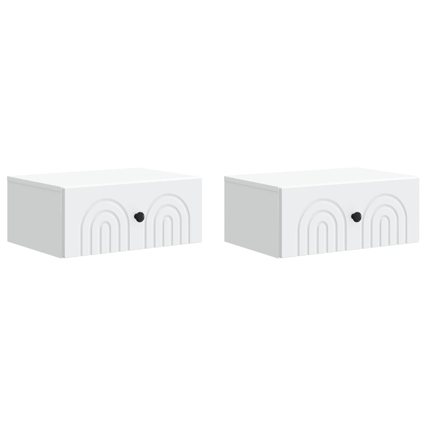 Väggmonterat Sängbord med låda 2 pcs Vit 49 x 34,5 x 20 cm
