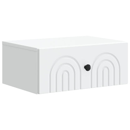 Väggmonterat Sängbord med låda 2 pcs Vit 49 x 34,5 x 20 cm