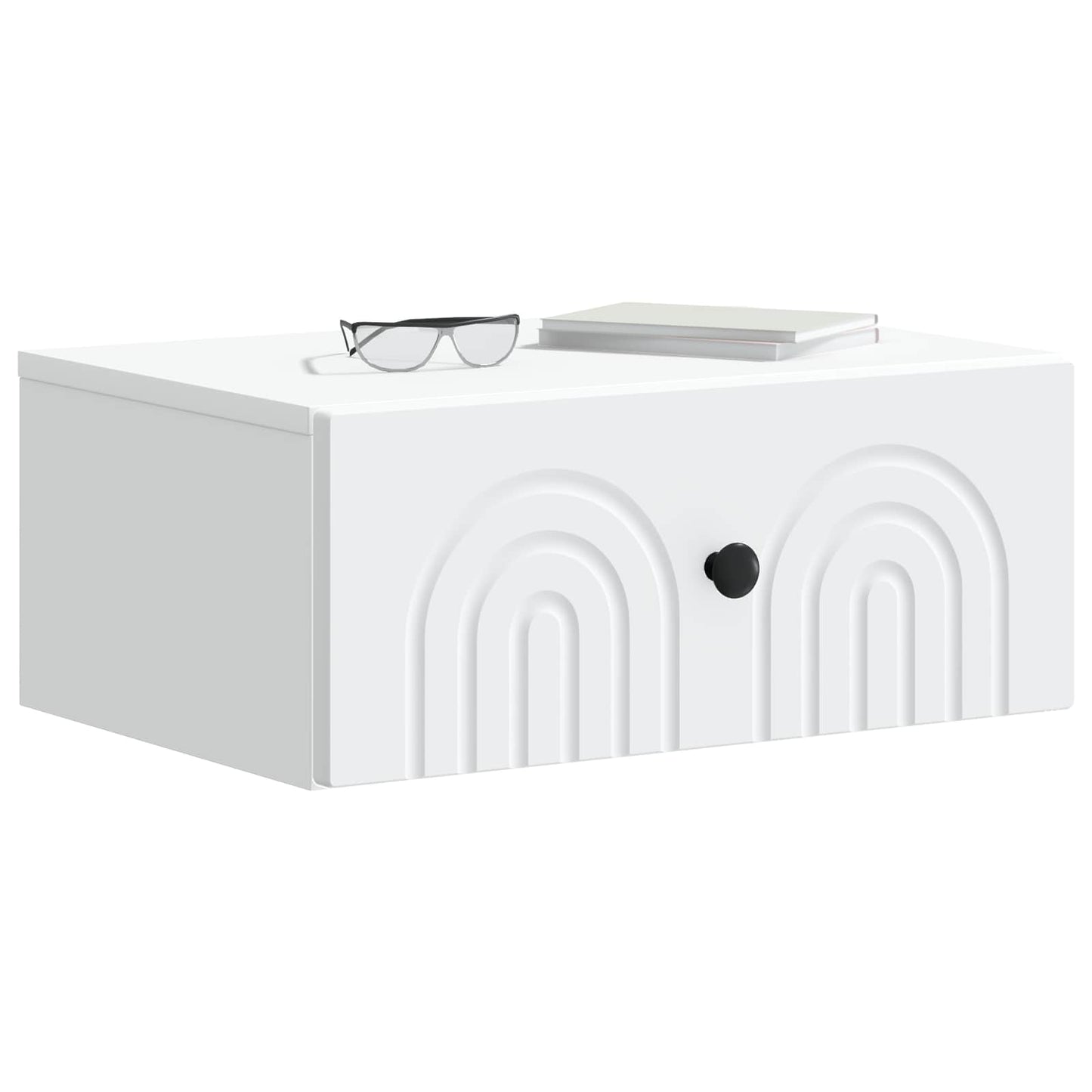 Väggmonterat Sängbord med låda 2 pcs Vit 49 x 34,5 x 20 cm