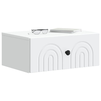 Väggmonterat Sängbord med låda 2 pcs Vit 49 x 34,5 x 20 cm