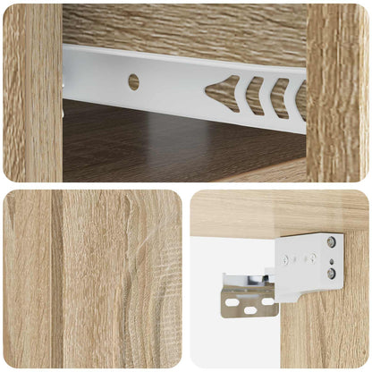 Väggmonterat Sängbord 2 pcs Sonoma-ek 49 x 34,5 x 20 cm