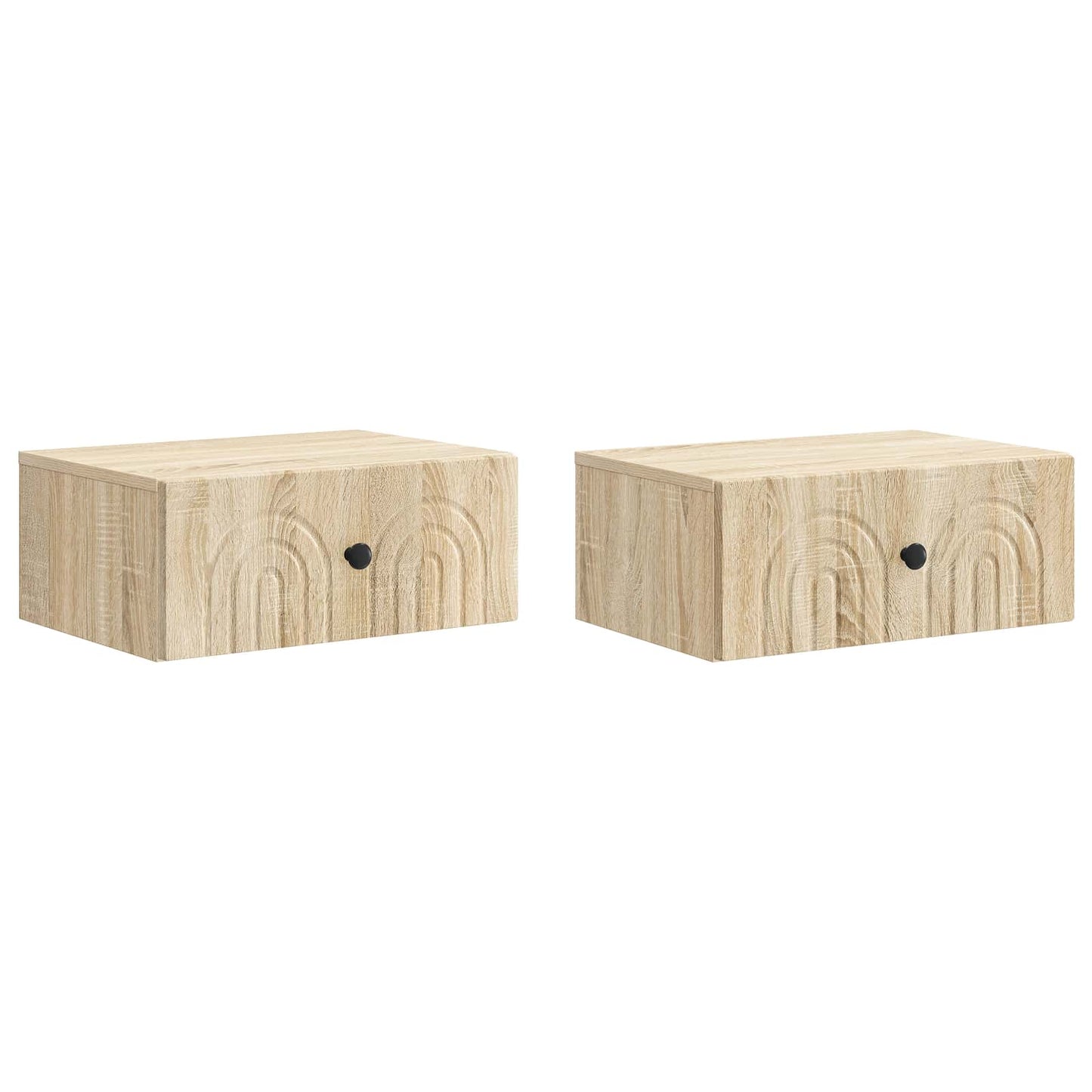 Väggmonterat Sängbord 2 pcs Sonoma-ek 49 x 34,5 x 20 cm
