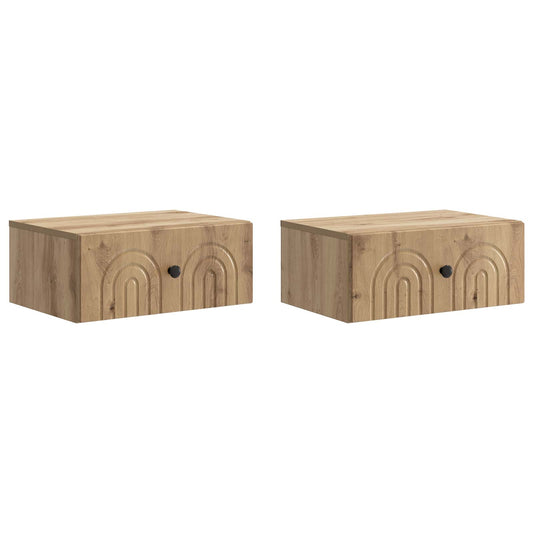 Väggmonterat Sängbord 2 pcs Artisan-ek 49 x 34,5 x 20 cm