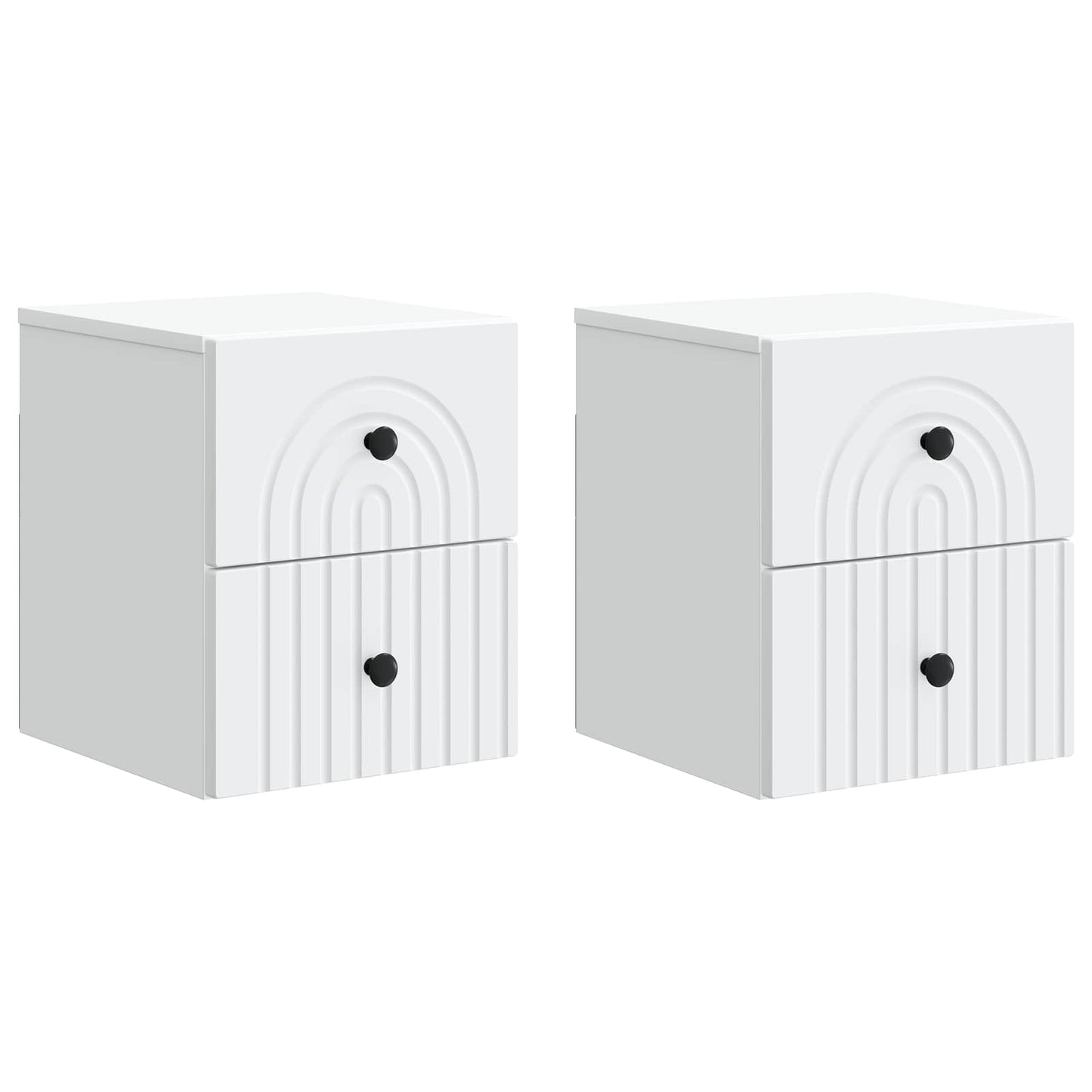 Väggmonterat Sängbord med låda 2 pcs Vit 33 x 34,5 x 40 cm