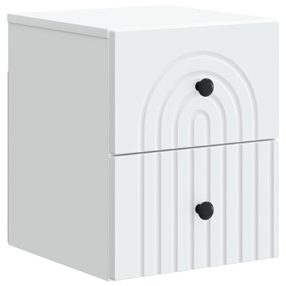 Väggmonterat Sängbord med låda 2 pcs Vit 33 x 34,5 x 40 cm