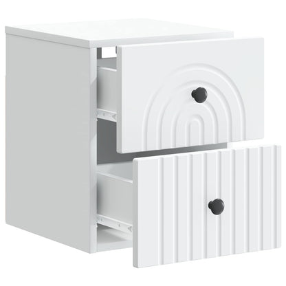 Väggmonterat Sängbord med låda 2 pcs Vit 33 x 34,5 x 40 cm