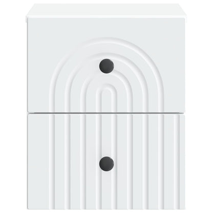Väggmonterat Sängbord med låda 2 pcs Vit 33 x 34,5 x 40 cm