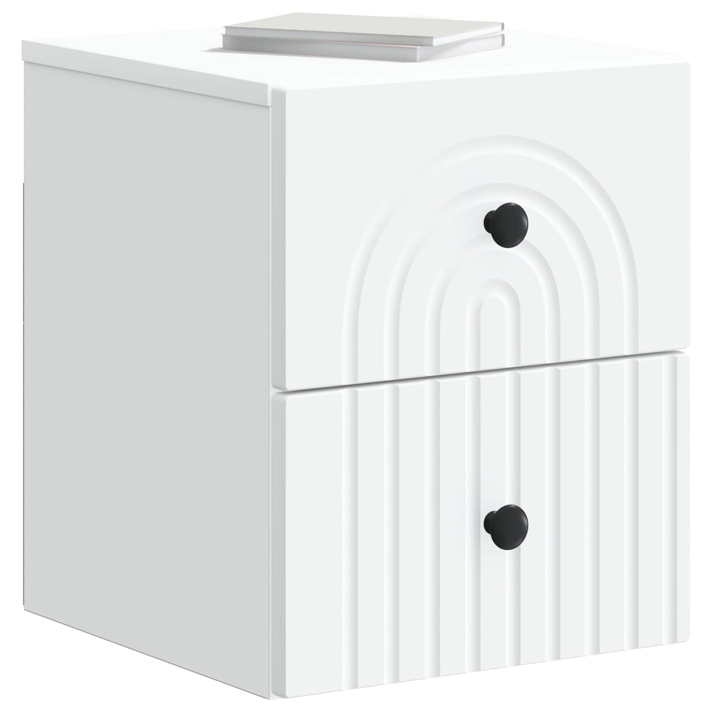 Väggmonterat Sängbord med låda 2 pcs Vit 33 x 34,5 x 40 cm