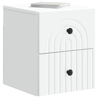 Väggmonterat Sängbord med låda 2 pcs Vit 33 x 34,5 x 40 cm
