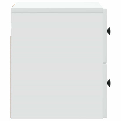 Väggmonterat Sängbord med låda 2 pcs Vit 33 x 34,5 x 40 cm