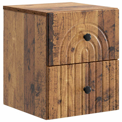 Väggmonterat Sängbord 2 pcs Gammalt trä 33 x 34,5 x 40 cm