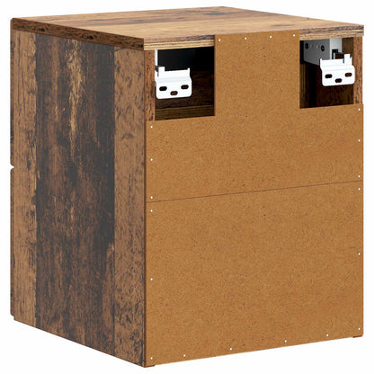 Väggmonterat Sängbord 2 pcs Gammalt trä 33 x 34,5 x 40 cm