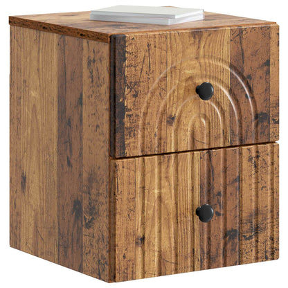Väggmonterat Sängbord 2 pcs Gammalt trä 33 x 34,5 x 40 cm