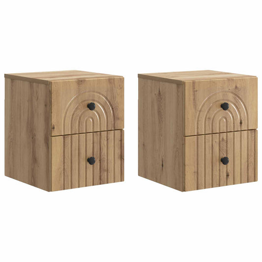 Väggmonterat Sängbord 2 pcs Artisan-ek 33 x 34,5 x 40 cm