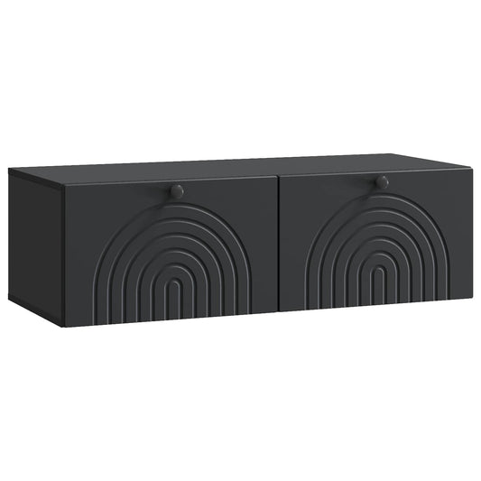 Väggmonterad TV-bänk Svart 99 x 41 x 30 cm Konstruerat trä