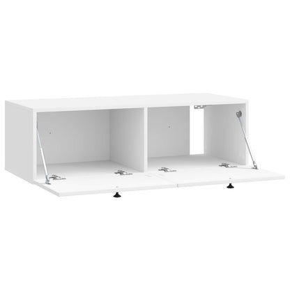 Väggmonterad TV-bänk Väggmonterad Vit högglans 98 x 41 x 30 cm