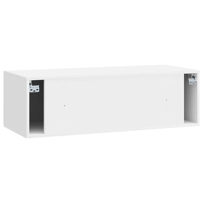 Väggmonterad TV-bänk Väggmonterad Vit högglans 98 x 41 x 30 cm