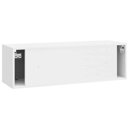 Väggmonterad TV-bänk Väggmonterad Vit högglans 98 x 31 x 30 cm
