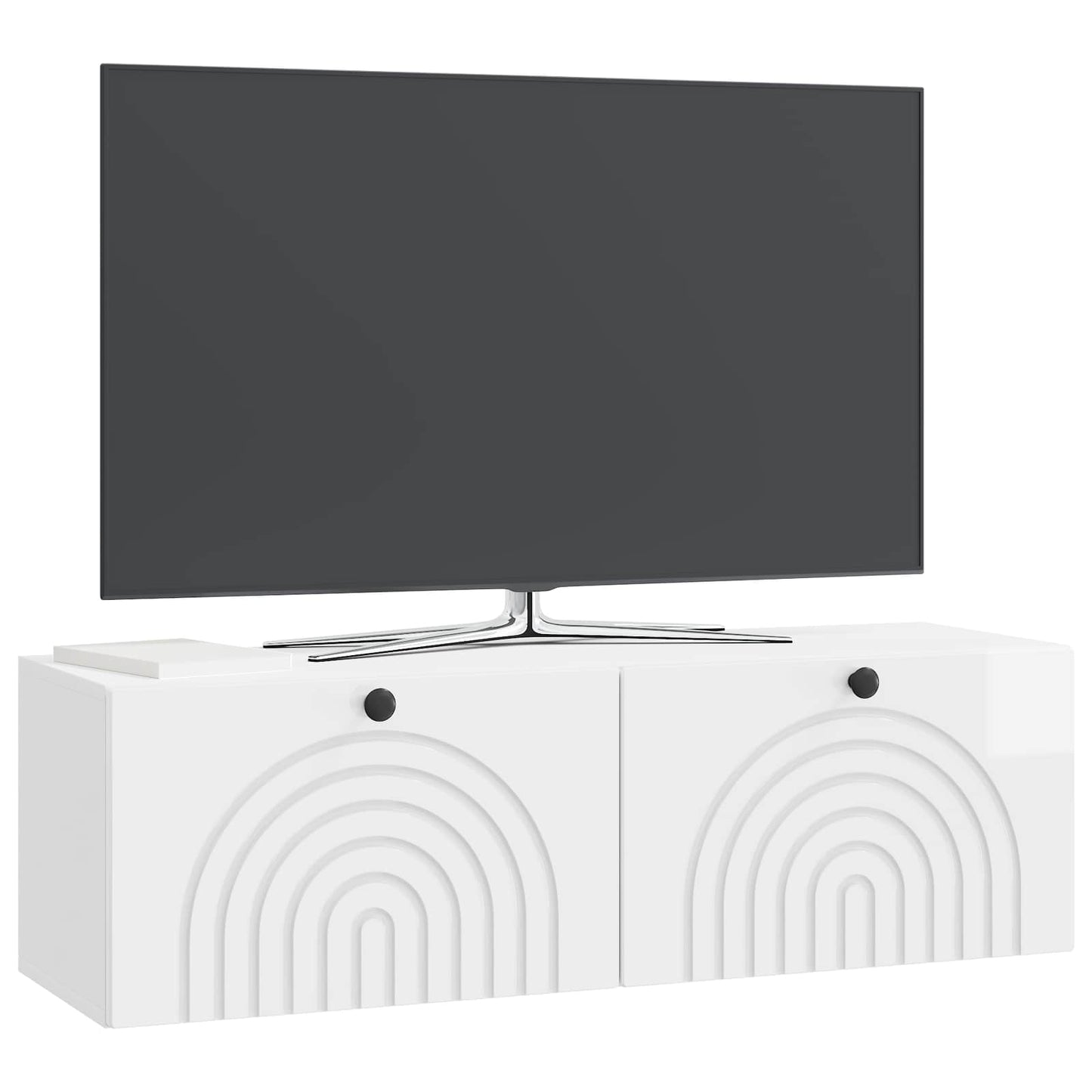 Väggmonterad TV-bänk Väggmonterad Vit högglans 98 x 31 x 30 cm