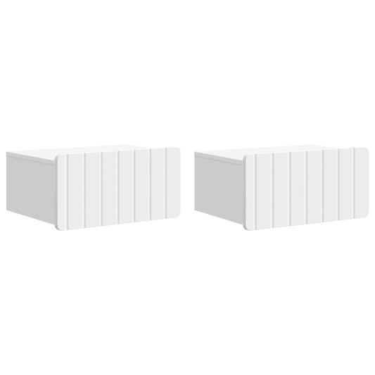Väggmonterat Sängbord med låda 2 pcs Vit 49 x 34,5 x 24 cm