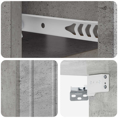 Väggmonterat Sängbord 2 pcs Betonggrå 49 x 34,5 x 24 cm