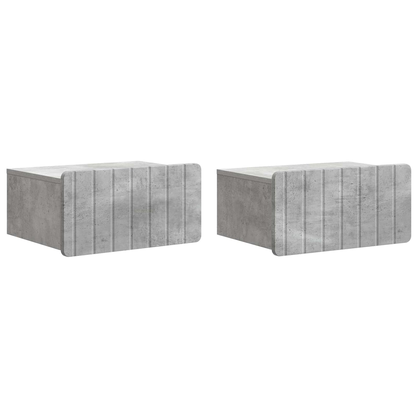Väggmonterat Sängbord 2 pcs Betonggrå 49 x 34,5 x 24 cm