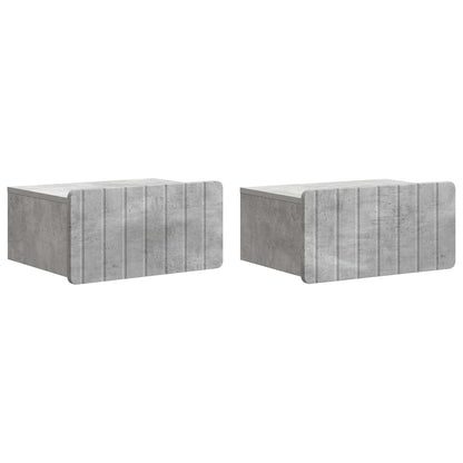 Väggmonterat Sängbord 2 pcs Betonggrå 49 x 34,5 x 24 cm