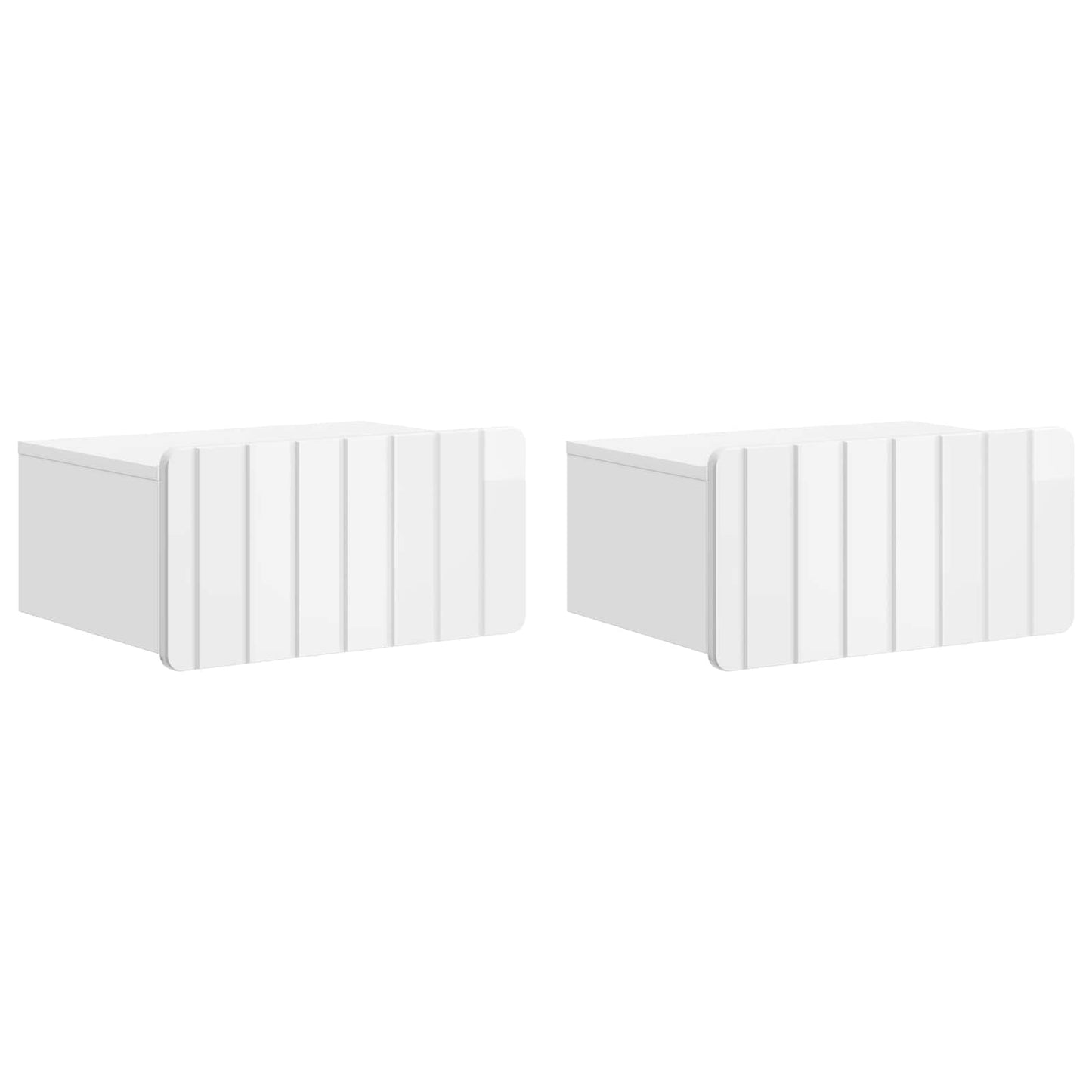Väggmonterat Sängbord 2 pcs Vit högglans 49 x 34,5 x 24 cm
