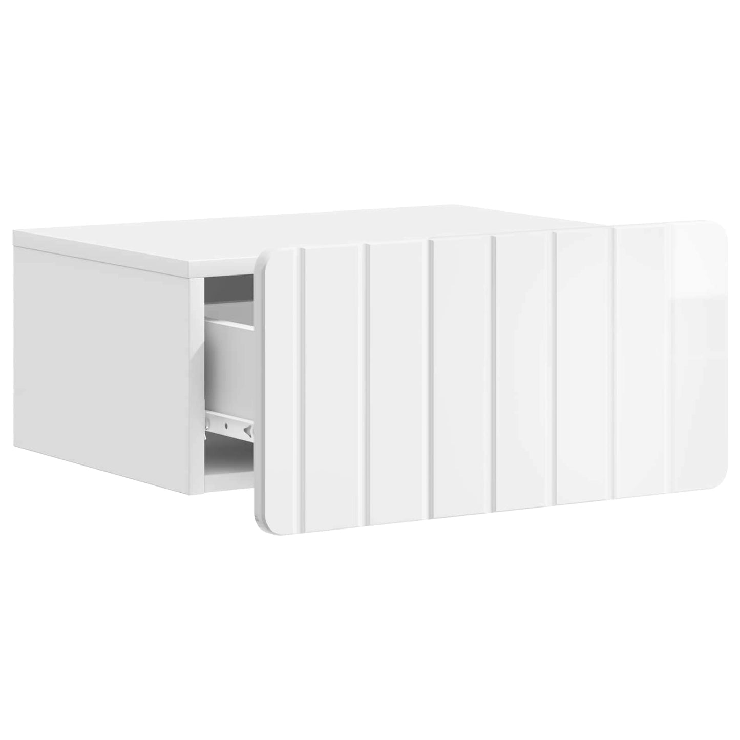 Väggmonterat Sängbord 2 pcs Vit högglans 49 x 34,5 x 24 cm