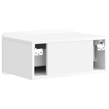 Väggmonterat Sängbord 2 pcs Vit högglans 49 x 34,5 x 24 cm